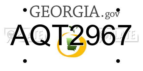 AQT2967 Georgia License Plate