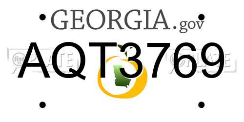 AQT3769 Georgia License Plate