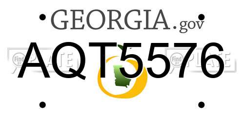 AQT5576 Georgia License Plate