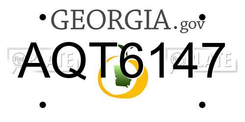 AQT6147 Georgia License Plate