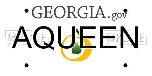 AQUEEN Georgia License Plate