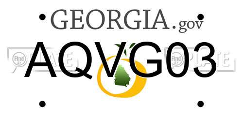 AQVG03 Georgia License Plate