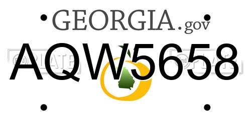 AQW5658 Georgia License Plate