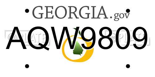 AQW9809 Georgia License Plate