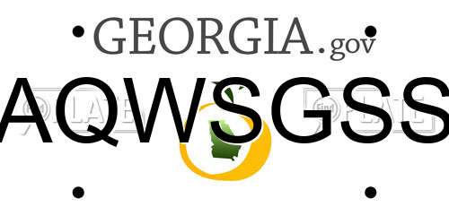 AQWSGSS Georgia License Plate