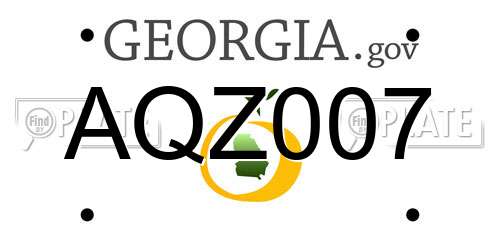 AQZ007 Georgia License Plate
