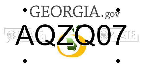 AQZQ07 Georgia License Plate