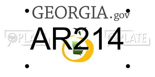 AR214 Georgia License Plate