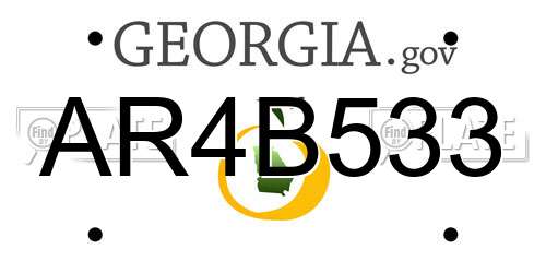 AR4B533 Georgia License Plate