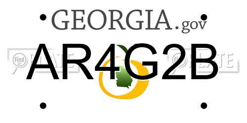 AR4G2B Georgia License Plate