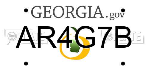 AR4G7B Georgia License Plate