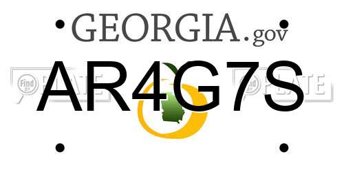 AR4G7S Georgia License Plate