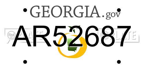 AR52687 Georgia License Plate