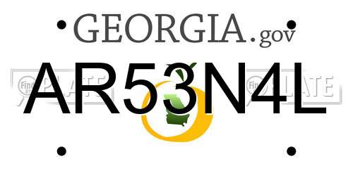 AR53N4L Georgia License Plate