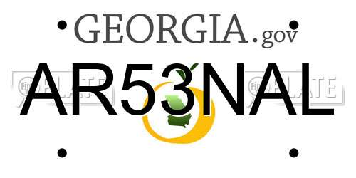 AR53NAL Georgia License Plate