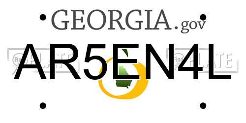 AR5EN4L Georgia License Plate