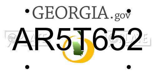 AR5T652 Georgia License Plate