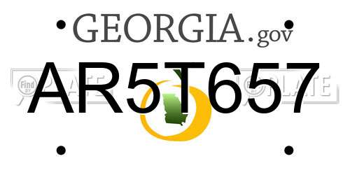 AR5T657 Georgia License Plate