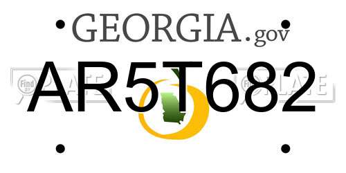 AR5T682 Georgia License Plate