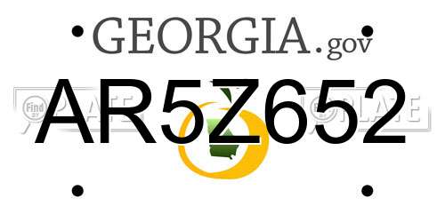 AR5Z652 Georgia License Plate