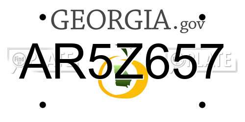 AR5Z657 Georgia License Plate