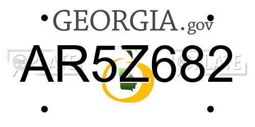 AR5Z682 Georgia License Plate