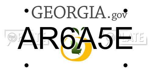 AR6A5E Georgia License Plate