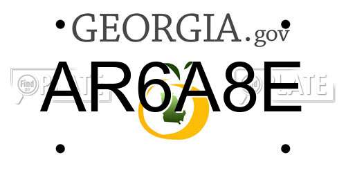 AR6A8E Georgia License Plate
