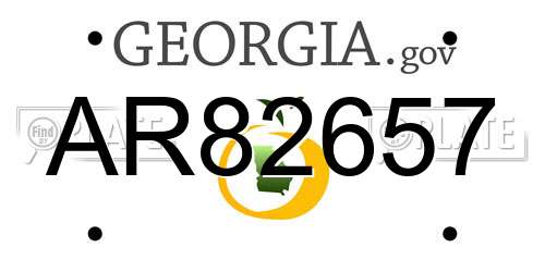 AR82657 Georgia License Plate