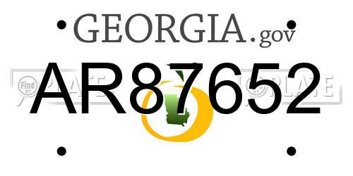 AR87652 Georgia License Plate
