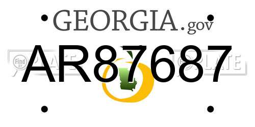 AR87687 Georgia License Plate