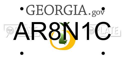 AR8N1C Georgia License Plate