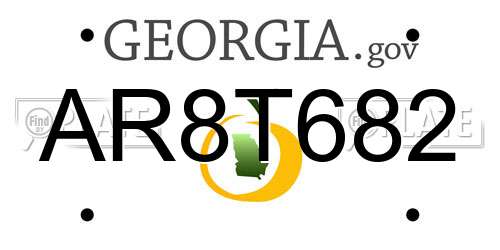 AR8T682 Georgia License Plate