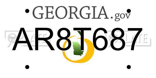 AR8T687 Georgia License Plate