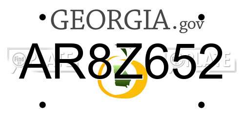 AR8Z652 Georgia License Plate