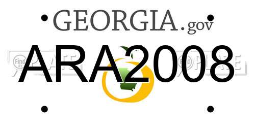 ARA2008 Georgia License Plate