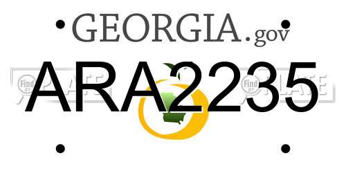 ARA2235 Georgia License Plate
