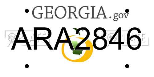 ARA2846 Georgia License Plate