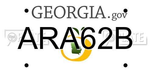 ARA62B Georgia License Plate