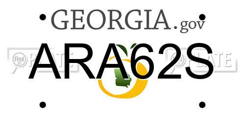 ARA62S Georgia License Plate
