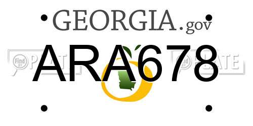 ARA678 Georgia License Plate