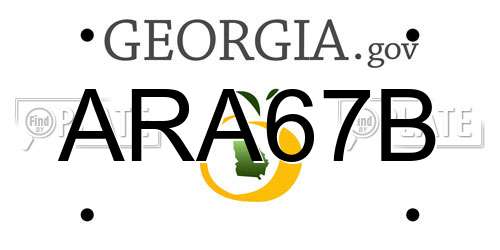 ARA67B Georgia License Plate