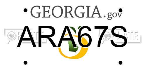 ARA67S Georgia License Plate