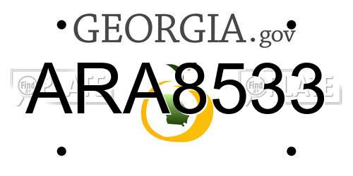 ARA8533 Georgia License Plate