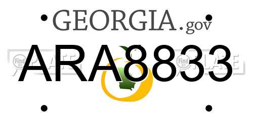 ARA8833 Georgia License Plate