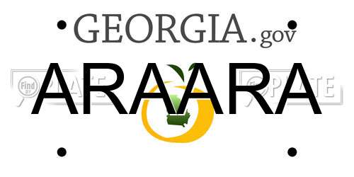 ARAARA Georgia License Plate