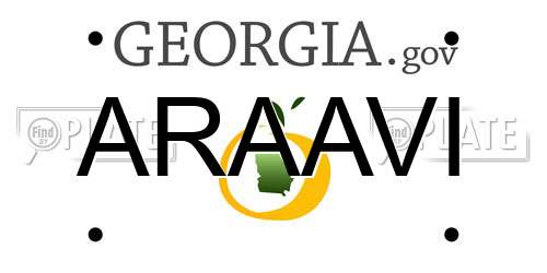 ARAAVI Georgia License Plate