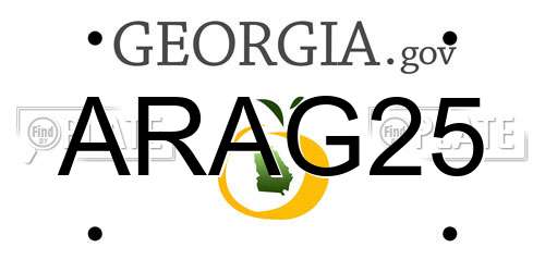 ARAG25 Georgia License Plate