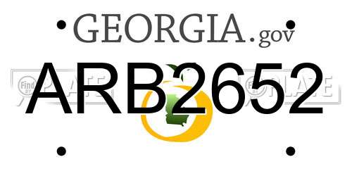 ARB2652 Georgia License Plate