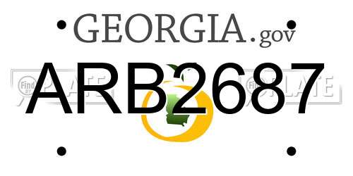 ARB2687 Georgia License Plate